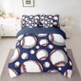 thumbnail image 2 of jejeloiu Baseball Game Lovers 7-Piece Twin Bedding Sets,Sport Gamer Bedding Comforter Set,Rdeepblue White Sheet Sets For Boys,Ultra Soft Home Decor Reversible, 2 of 8