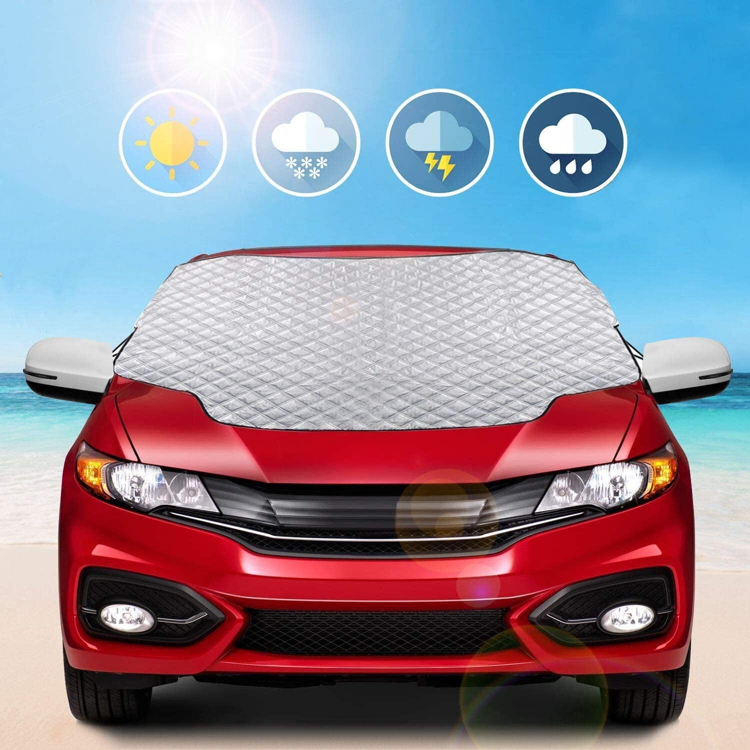 MYSBIKER Car Windshield Cover, 53"X73" Auto Sunshade for SUV