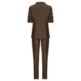 thumbnail image 4 of Scyoekwg Womens Suits Blazer and Pants Business Office Work 2 Piece Sets Long Sleeve Coat Suit Pants Matching Outfits Fashion Two Piece Set Casual Outfits Sets (Coffee,M), 4 of 5