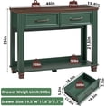 thumbnail image 2 of Joaxswe 46" Farmhouse Console Table, Mid-Century Entryway Table with 2 Drawers for Living Room, Green, 2 of 9