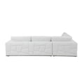 thumbnail image 4 of White Deco Tufted Italian Leather Modular L Shape Two Piece Corner Sectional, 4 of 8