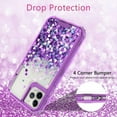 thumbnail image 5 of Noir Case for iPhone 12 Pro Max Case, Hard Clear Glitter Liquid Waterfall Heavy Duty Girls Women Design for Apple iPhone 12 Pro Max Case - Purple, 5 of 7