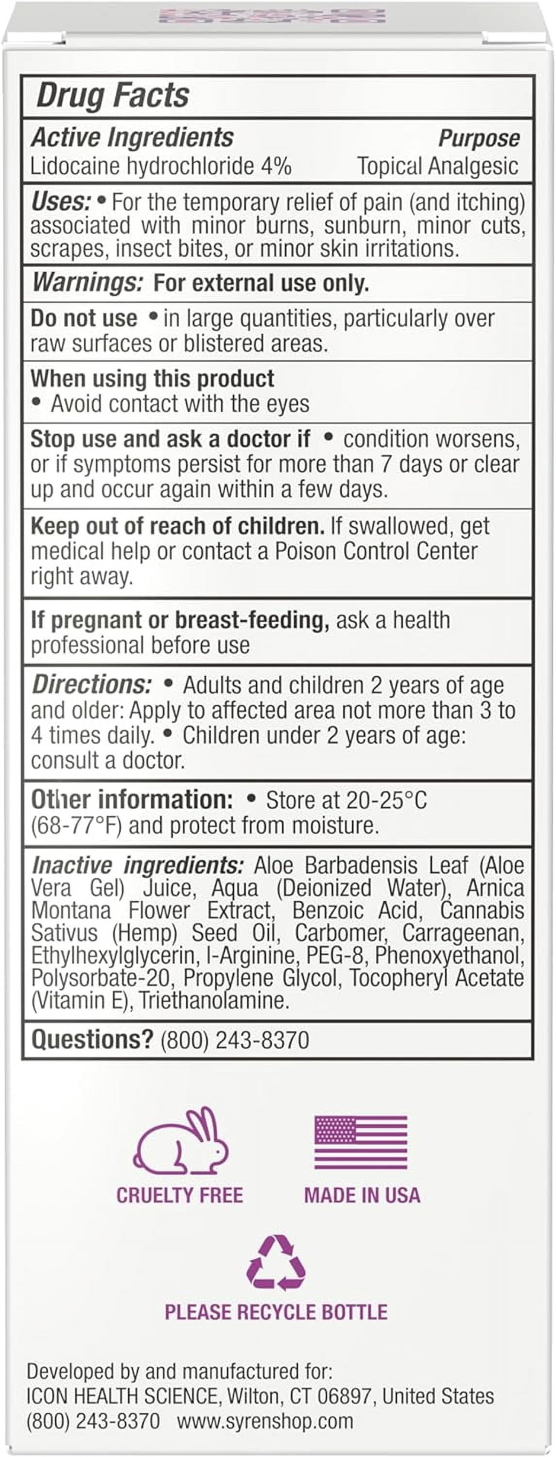 Syren Intimate Relief Gel Formula with Lidocaine - Vulva Discomfort, Feminine Care & Moisturizer for Sensitive Skin, 2 oz