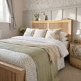 thumbnail image 5 of EnHomee Wood Bed Frame King with Headboard Bed Frame with Storage Shelf and Drawers Farmhouse Bed Frame with 2 Drawers & Charge Station & LED Light, Rustic Oak, 5 of 11