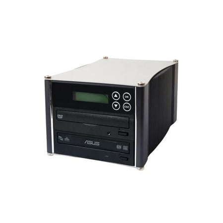 Acumen Disc 1 Burner/Single Target DVD CD Duplicator With Aluminum Silver-Black Case (Standalone Video & Audio Disc Duplication