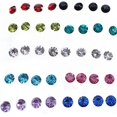 thumbnail image 2 of Jiaroswwei 20 Pairs Earrings Rhinestone Inlaid Beautiful Jewelry Allergy Free Ear Studs for Party, 2 of 8
