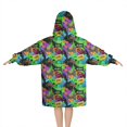 thumbnail image 2 of Colorful Controllers Games Icons Green Pattern Blanket Hoodies for Kids 6-13YR Oversize Wearable Blanket Hoodies for Boys Girls Teens, 2 of 7