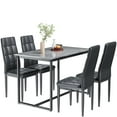 thumbnail image 4 of New Dining Table Set for 4, Seizeen 5 Piece Marble Kitchen Table & Cushioned Chairs, Minimalism Dining Room Table Space-saving, 4 of 9