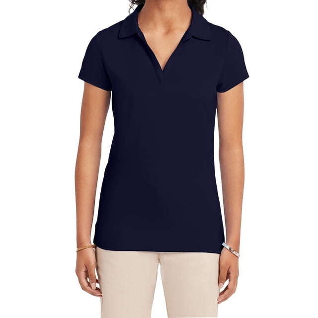 Polo IZOD para mujer, color azul marino, grande, que absorbe la humedad UPF50+