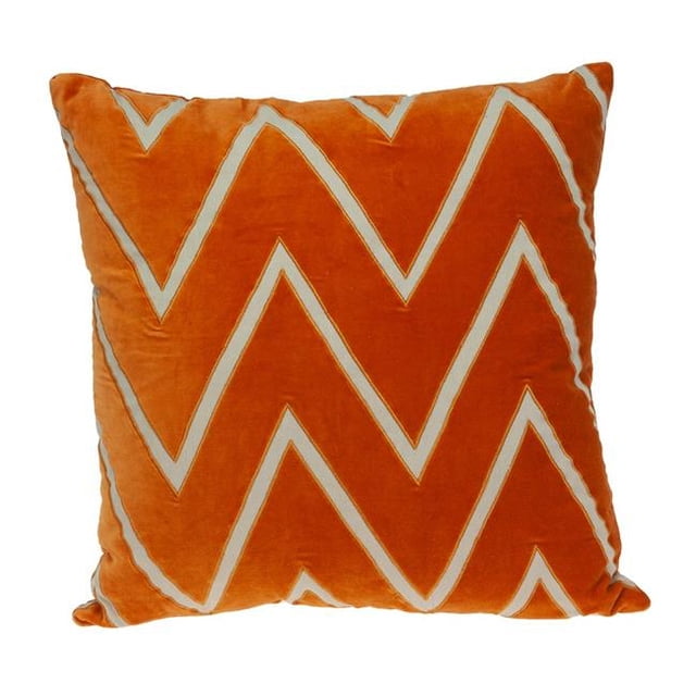 Parkland Collection PILF21027D Onyx Contemporary Orange Pillow Cover with Down Insert