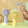 thumbnail image 1 of Mini ventilador de escritorio portátil para exteriores, diseño de dibujos animados, Material plástico, logotipo personalizable, regalo para estudiantes y niños, 1 of 5