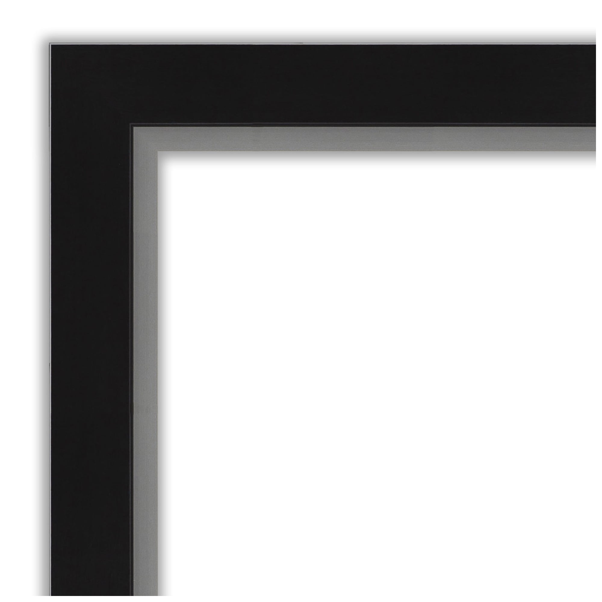 Amanti Art Grey Cork Board Framed Eva Black Silver Narrow Bulletin Board 31 in. x 23 in.