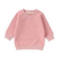 thumbnail image 3 of Tranfacy Kids Girls 0 to 4 Years Fall Hoodless Sweatshirts Solid Raglan Sleeve Long Sleeve Round Neck Casual Pullover Tops, 3 of 5