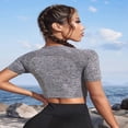 thumbnail image 3 of Yoga Basic Women's Compression Sport T-Shirt Basic T Shirt Gym Top Fitted Shirt, 3 of 7