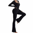 thumbnail image 2 of Sevevn Women's Solid Color Close-fitting Yoga Jumpsuit Black S Sales Today Clearance, 2 of 6