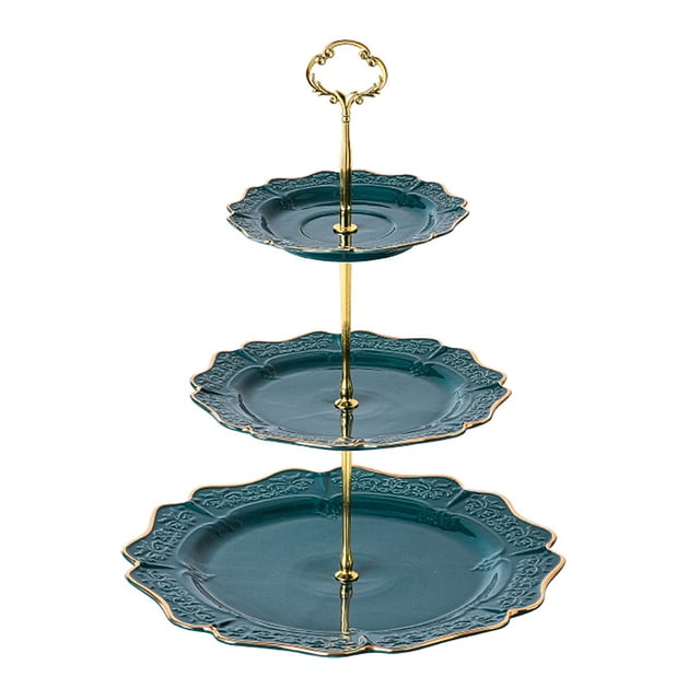 3 Tier Serving Tray, 3-Tier Ceramic Cake Stand, Beautiful Cupcake Stand Wedding - Dessert Stand-Tea Party Serving Platter
