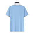 thumbnail image 6 of USNSM Men's Summer Casual Shirts Quick Dry Lightweight Cotton Short Sleeve T Shirt Classic Zipper Collar Tee with Pocket Blue XXL, 6 of 9