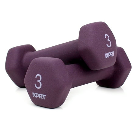XPRT Fitness Neoprene Dumbbells Anti-Roll Hand Weight  3 Lb.  Pair