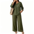 thumbnail image 5 of 2 Piece Sets for Women Summer Spring Vacation Beach Travel Airport Outfits Three Quarter Sleeve Lounge Set, 5 of 5