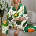 thumbnail image 6 of Daiia Green Avocado for Women's Long-Sleeved Pajama Set – Soft & Comfortable Sleepwear Button-Up Pajamas Cozy Lounge Wear-Large, 6 of 7