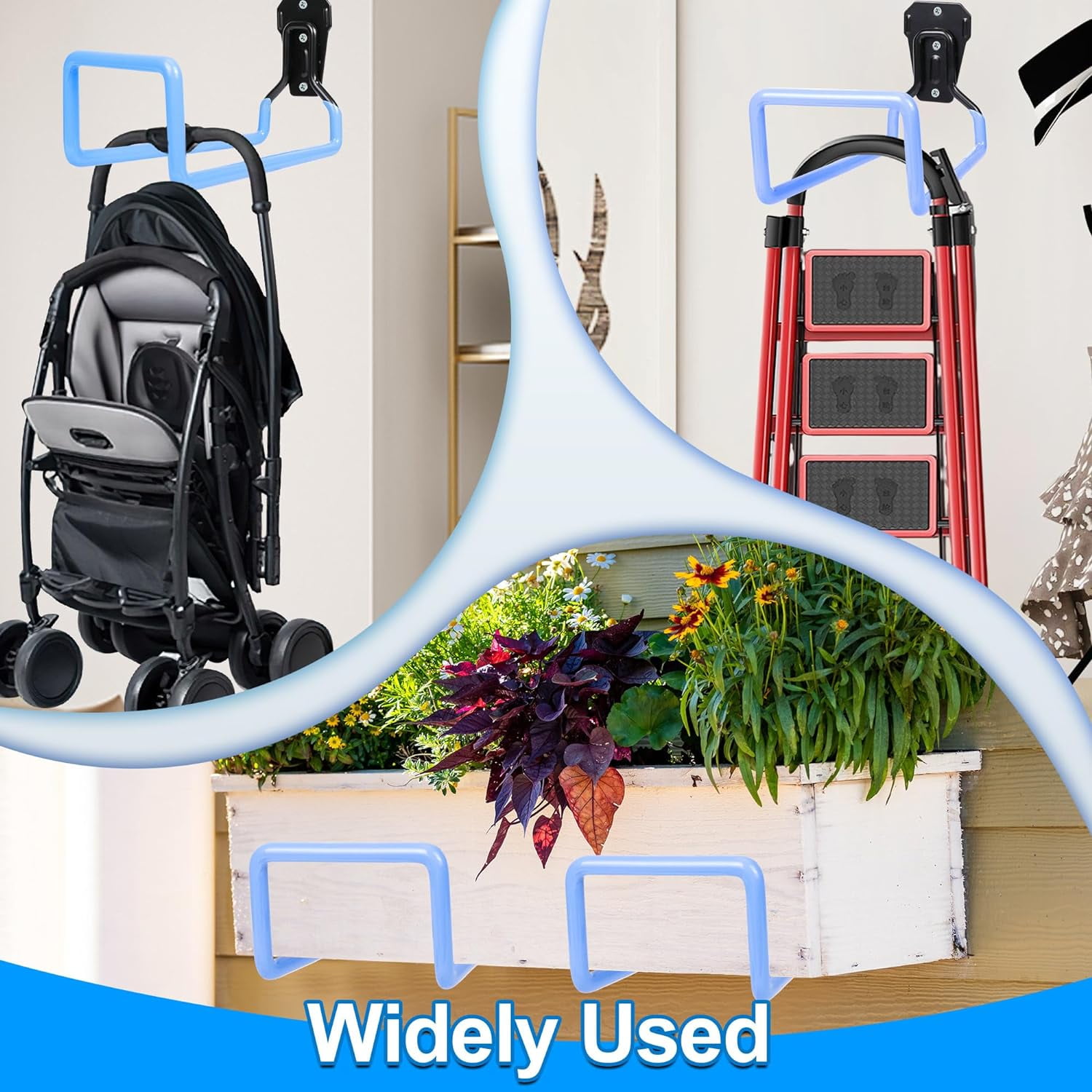 2PCS Hose Hanger Wall Mount - Metal Garden Hose Storage Water Hose Holders for Outside Heavy Duty Hose Reel for Water Hose
