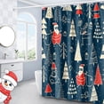 thumbnail image 2 of JOOCAR Christmas Shower Curtain, Santa Claus Snowflake Christmas Tree Snow Christmas Shower Curtain, Suitable for Home Bathroom Waterproof Festive Decoration, 2 of 5