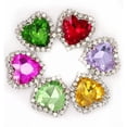 thumbnail image 3 of GKNET 12PCS Mixed Colors Sew On Rhinestone Heart Buttons Clear Crystal Pave Setting-18mm, 3 of 8