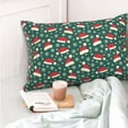 thumbnail image 4 of Kdxio Cotton Pillow Cases 14"x20" Pillowcases,Soft and Breathable Bedroom Pillow Cases-Santa Hat Joy Green Festive-No Pillow Core, 4 of 5