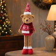 thumbnail image 7 of VORJELT Retractable Leg Christmas Bear Decor - Soft Stuffed Figurine with Adjustable Legs, Cute Holiday Ornament for Fireplace, Shelf & Table - Ideal Winter Gift for Family & Friends A, 7 of 7