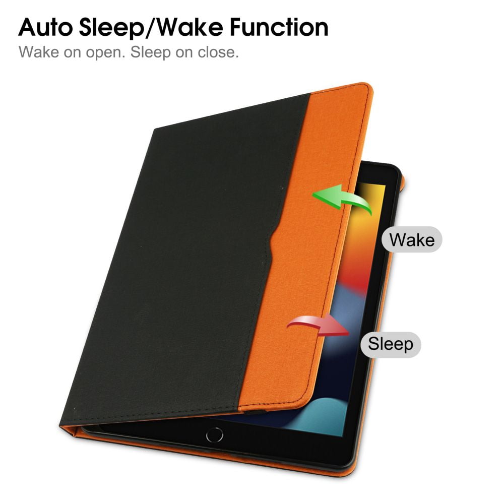 iPad 6th/ 5th Generation Cases, iPad Air 2/ Air Case, iPad 9.7 Inch Case Cover 2018/2017 with Pencil Holder, Auto Sleep/Wake, Multiple Viewing Angles - A1893 / A1954 / A1822 / A1823, Black/Brown