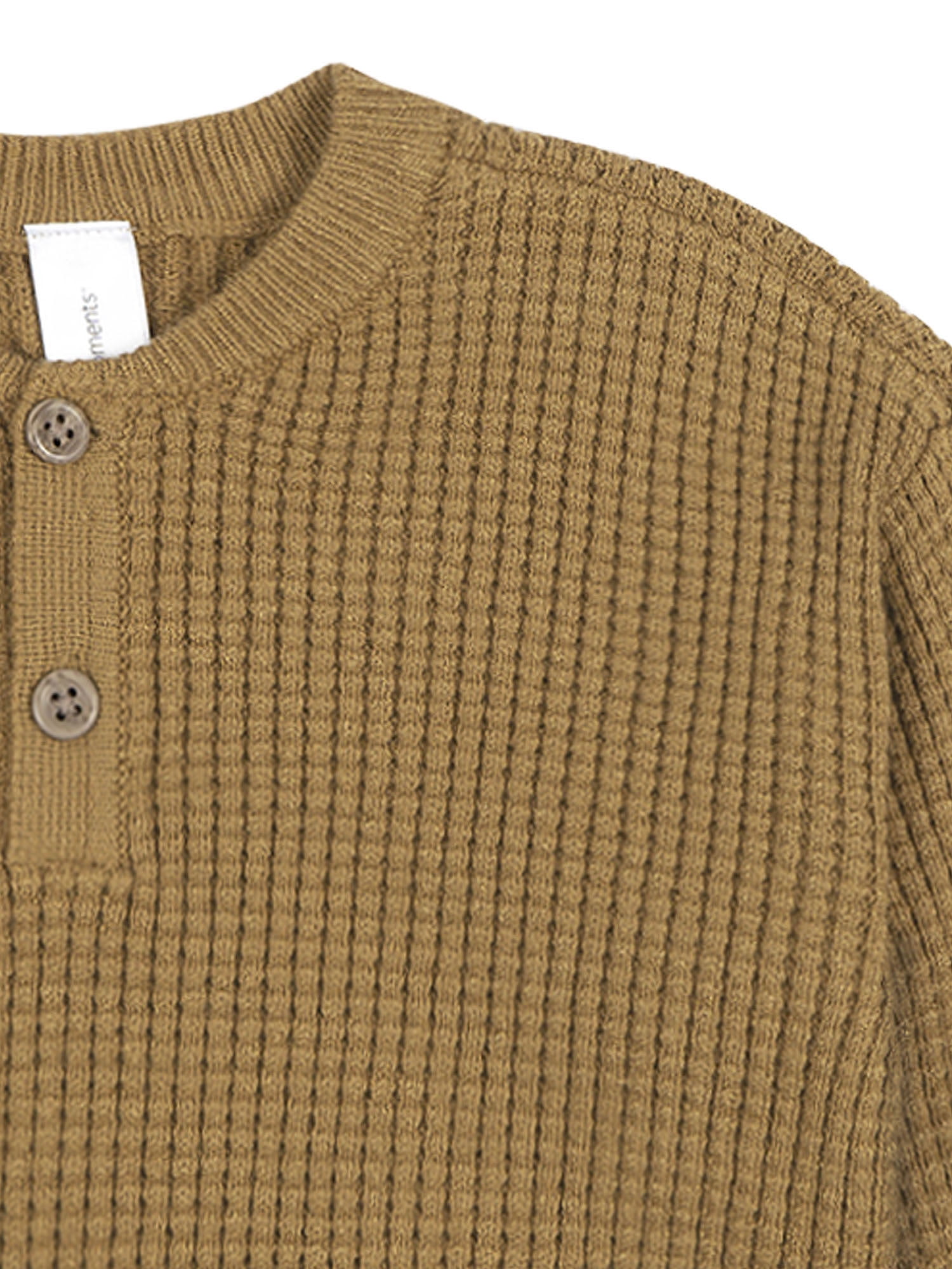 Modern Moments by Gerber Toddler Boy Waffle Henley Sweater Knit, 12 Months - 5T