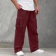 thumbnail image 5 of Pantalones cargo de verano para hombre: pantalones de trabajo holgados, ligeros, con cintura elástica y múltiples bolsillos, corte regular para actividades al aire libre, trabajo y ocio, poliéster, 5 of 8