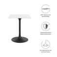 thumbnail image 5 of Modway Lippa 24" Square Wood and Metal Top Dining Table in Black/White, 5 of 7