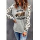 thumbnail image 3 of ABPHQTO Top gris con mangas raglán y estampado de leopardo Merry Christmas para mujer, 3 of 5