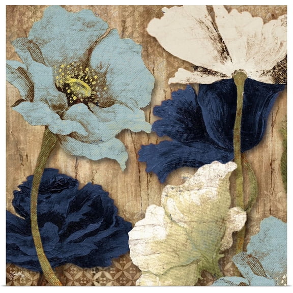 GBC | "Blue Joyful Poppies II" Art Print - 16x16