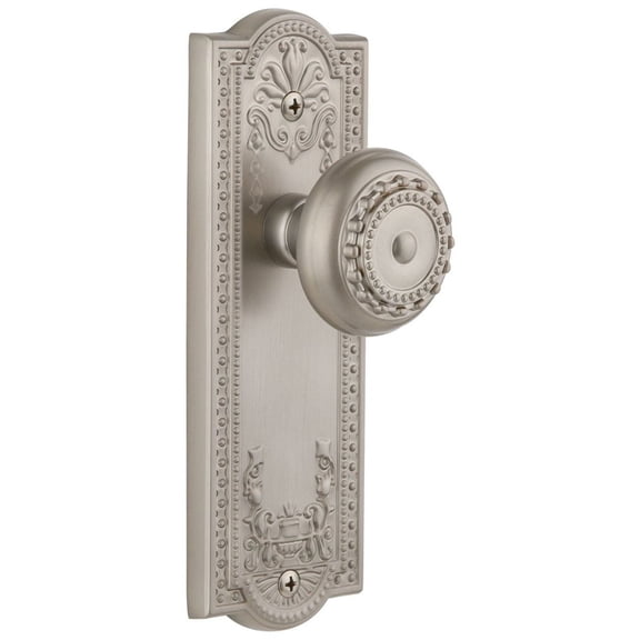 Grandeur Parpar_Prv_234 Parthenon Solid Brass Rose Privacy Door Knob Set - Nickel