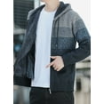 thumbnail image 3 of Cenuakty Men Winter Zipper Sweaters Contrast Color Long Sleeve Hoodie Cardigan Fall Casual Knitted Jumpers for Streetwear, 3 of 8