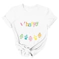 thumbnail image 6 of HOMBOM Crew Neck Cute Easter Tops for Women White Short Sleeve Easter Letter Print T-shirt Trendy Tops for Women Clearance XXL, 6 of 7
