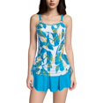 thumbnail image 1 of Fadeal Bathing Suit for Women Women Plus Size Tankini Swimsuits Two Piece Color Block Cutout Flowy Tummy Bathing Suits with Shorts Plus Size Bathing Suit for Women Blue M, 1 of 4