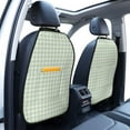 thumbnail image 3 of Fuzoiu Pistachio Green Checkboard Print 2 Pack Kick Mat Back Seat Protector With 3 Storage Pockets, Universal Car Seat Back Organizer For Kids Pets, Waterproof Backseat Protector For Most Car, 3 of 8