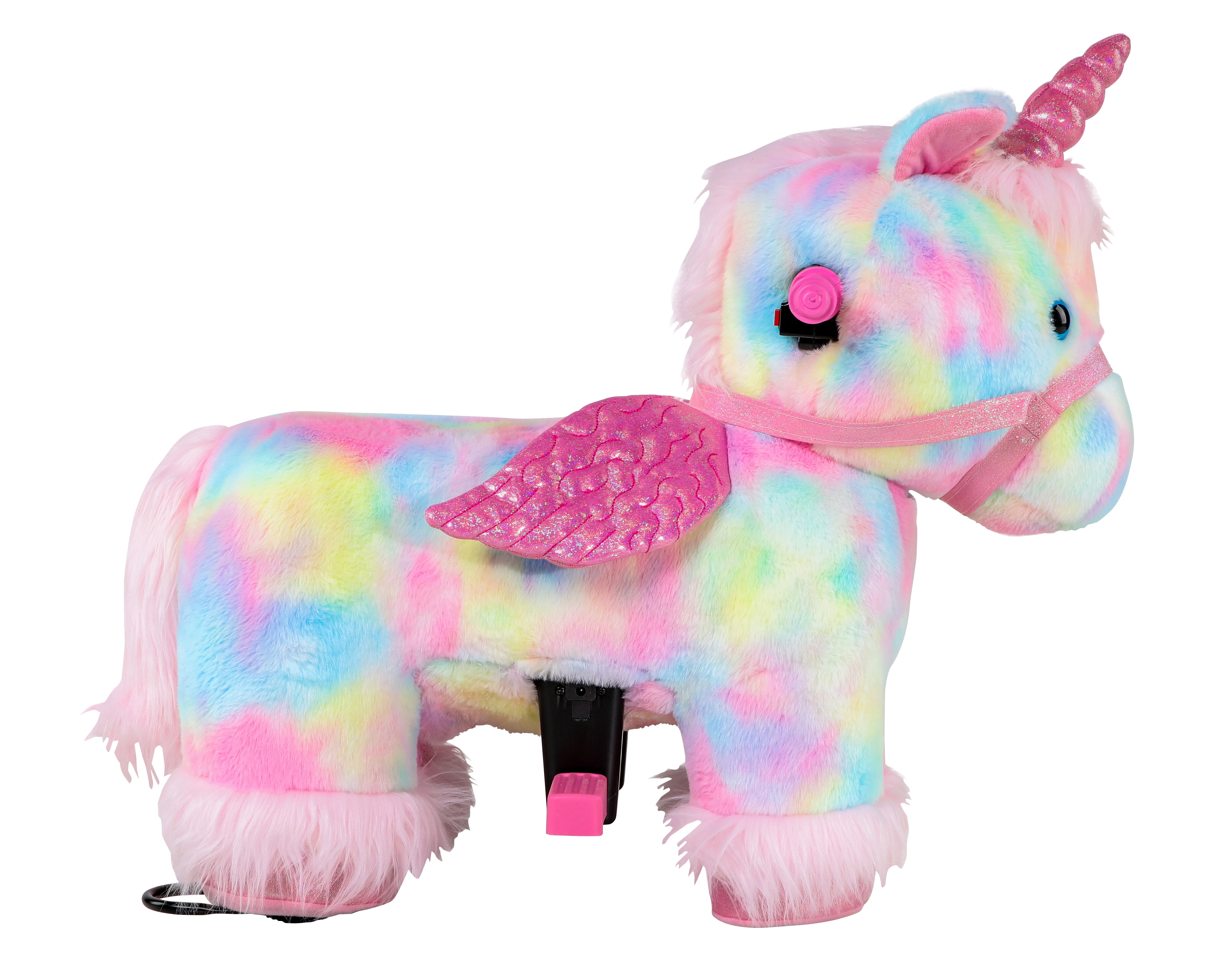 Dynacraft Unicorn 6V Plush Ride-On, Ages 18 Months-3 Years, With Pink Castle Tent, 1 Count