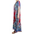 thumbnail image 3 of Sakkas Aggy Womens Dashiki African Print Caftan Dress Maxi Boho Hippie Colorful - Blue / Red - One Size Regular, 3 of 5