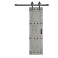 thumbnail image 3 of Mid-Century Style 24in.X 84in. French Gray  Finished Knotty Pine Wood Barn Door with  Hardware Kit, 3 of 7