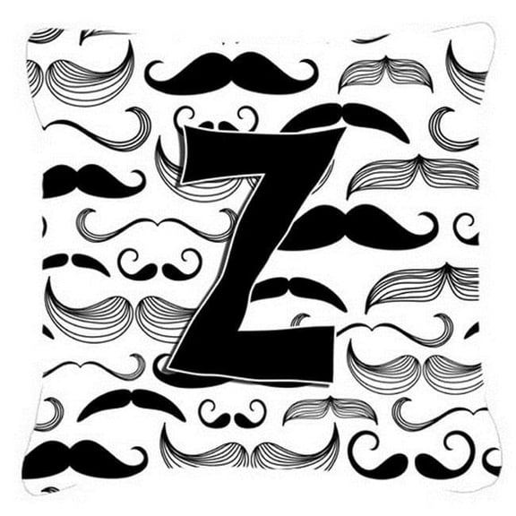 Letter Z Moustache Initial Canvas Fabric Decorative Pillow