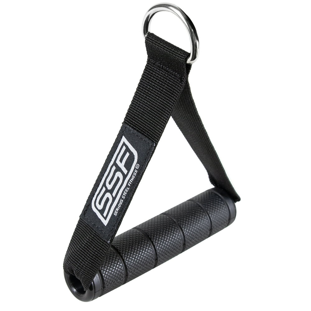 Nylon Fitness Strap Single D Handle Cable Attachment Foam Grip