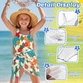 thumbnail image 6 of Jiueut Hippie Floral Print Girl's One Piece Swimsuit with Mesh Cover-Up Halter Bathing Suit Trendy Cut Out Summer Swimwear Quick Dry, 6 of 7