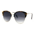 thumbnail image 2 of Womens Classic Retro Gothic Rounded Half Rim Cat Eye Tortoise Gold Smoke, 2 of 4