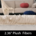 thumbnail image 2 of Latepis Runner Rugs Faux Fur Rug Beige 2x6 Rug Fluffy Furry Rug Washable Sheepskin Rug Small Area Rug for Living Room Sofa Nursery Bedroom Rug Carpets Sheepskin, 2 of 5