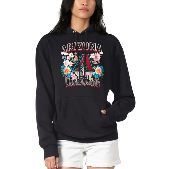 Women's G-III 4Her by Carl Banks Black Arizona Diamondbacks Flowers Graphic Pullover Hoodie