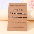 thumbnail image 2 of Juego de 2 piezas, pulsera con código Morse "Te amo", pulsera ajustable a juego para parejas, joyería para novios, novias y parejas para él, ella, niña o esposa, 2 of 5